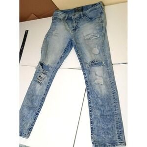 Los Angeles Salvage Buckle Havoc Slim Straight 34S 32 29 Light Distressed Jeans